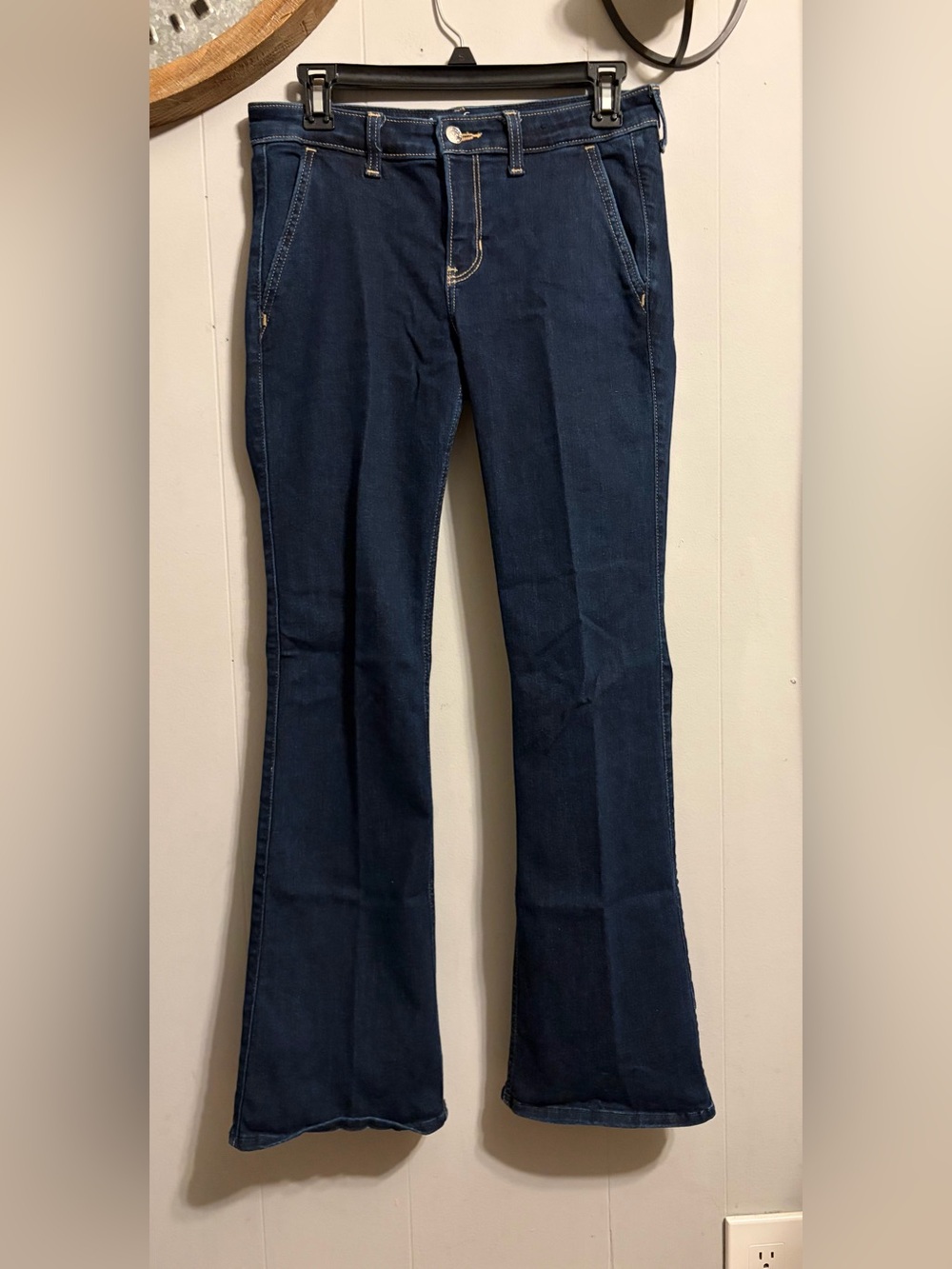 Hollister Dark Blue Bootcut Low Rise Jeans